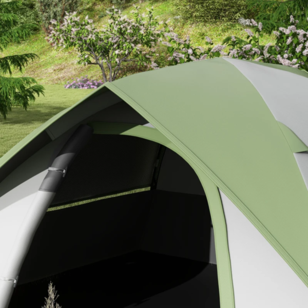 Camping Tent Three Man Single Room Dome Tent with Accessories Green/Grey - Image 5
