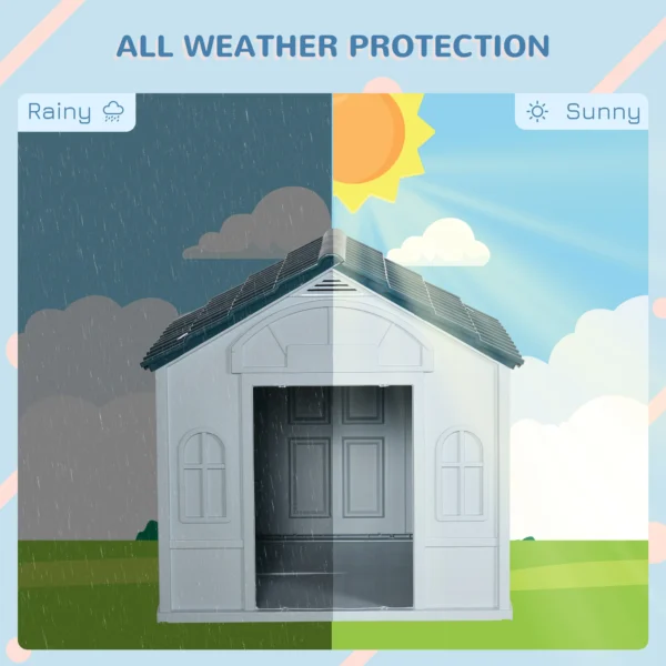 Weatherproof Dog House Plastic Pet Kennel Outdoor Puppy Shelter for Large Dogs - Image 4