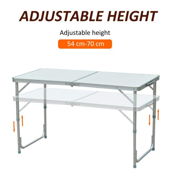 Lightweight Folding Camping Table, Outdoor Dining Adjustable Height Portable Compact Fold up Picnic Tables - Image 4