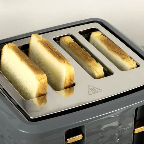 Kettle and Toaster Sets 1.7L Kettle & 4 Slice Toaster w/ Browning Control Grey - Image 8