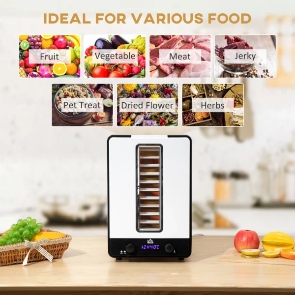 11 Tier Food Dehydrator with Adjustable Temperature Timer LCD Display 550W - Image 11