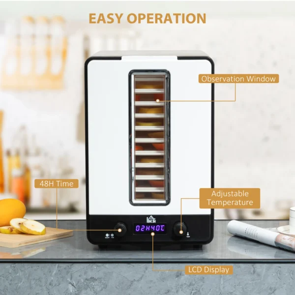 11 Tier Food Dehydrator with Adjustable Temperature Timer LCD Display 550W - Image 9