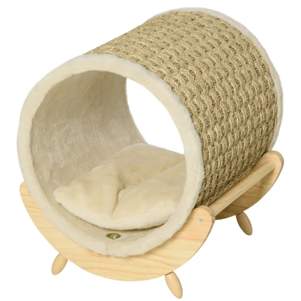 Cat House Pet Shelter Wrapped with Scratcher Soft Kitten Bed - Image 10