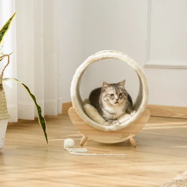 Cat House Pet Shelter Wrapped with Scratcher Soft Kitten Bed - Image 7