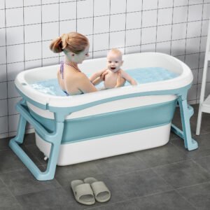 Foldable Bath Tub for Kids with Lid Home Sauna for Toddler Children 1 - 12 Years