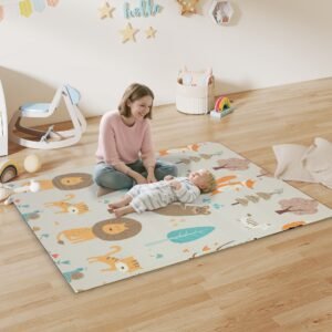Alternative view of Foldable Baby Floor Play Mat Double-Sided Waterproof Non-Slip Reversible