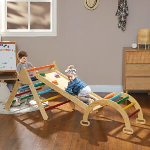 Alternative view of 5-in-1 Toddler Climbing Frame with Ramp, Arch, for 18-48 Months Multicoloured