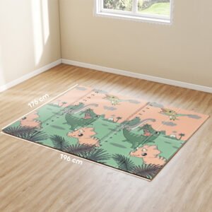 Alternative view of Foldable Baby Floor Play Mat Double-Sided Waterproof Non-Slip Reversible Dinosaur