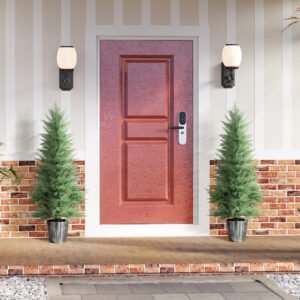 Alternative view of Set of 2 Artificial Cypress Trees with PE Leaves for Indoor Outdoor 135 cm