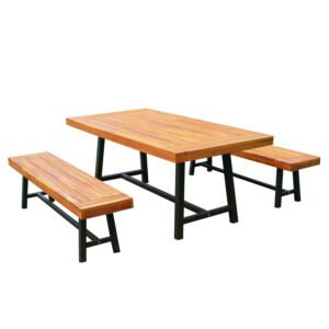 Picnic Dining Set 3 Pieces Acacia Wood Outdoor Indoor Furniture Natural