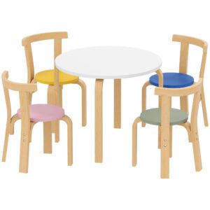 5 Piece Kids Table and Chairs Set, Wooden Toddler Activity Table & Chairs Set