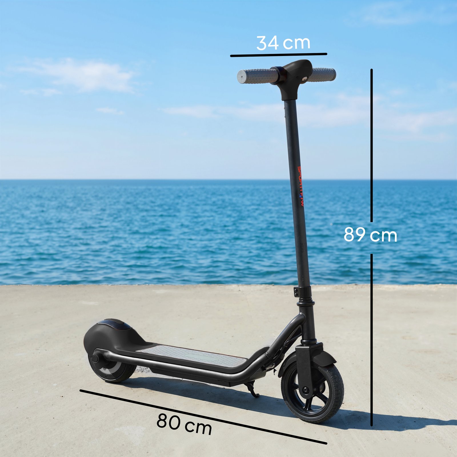 Electric Scooter, Lightweight Kids Scooter with LED Display, Black - Image 3