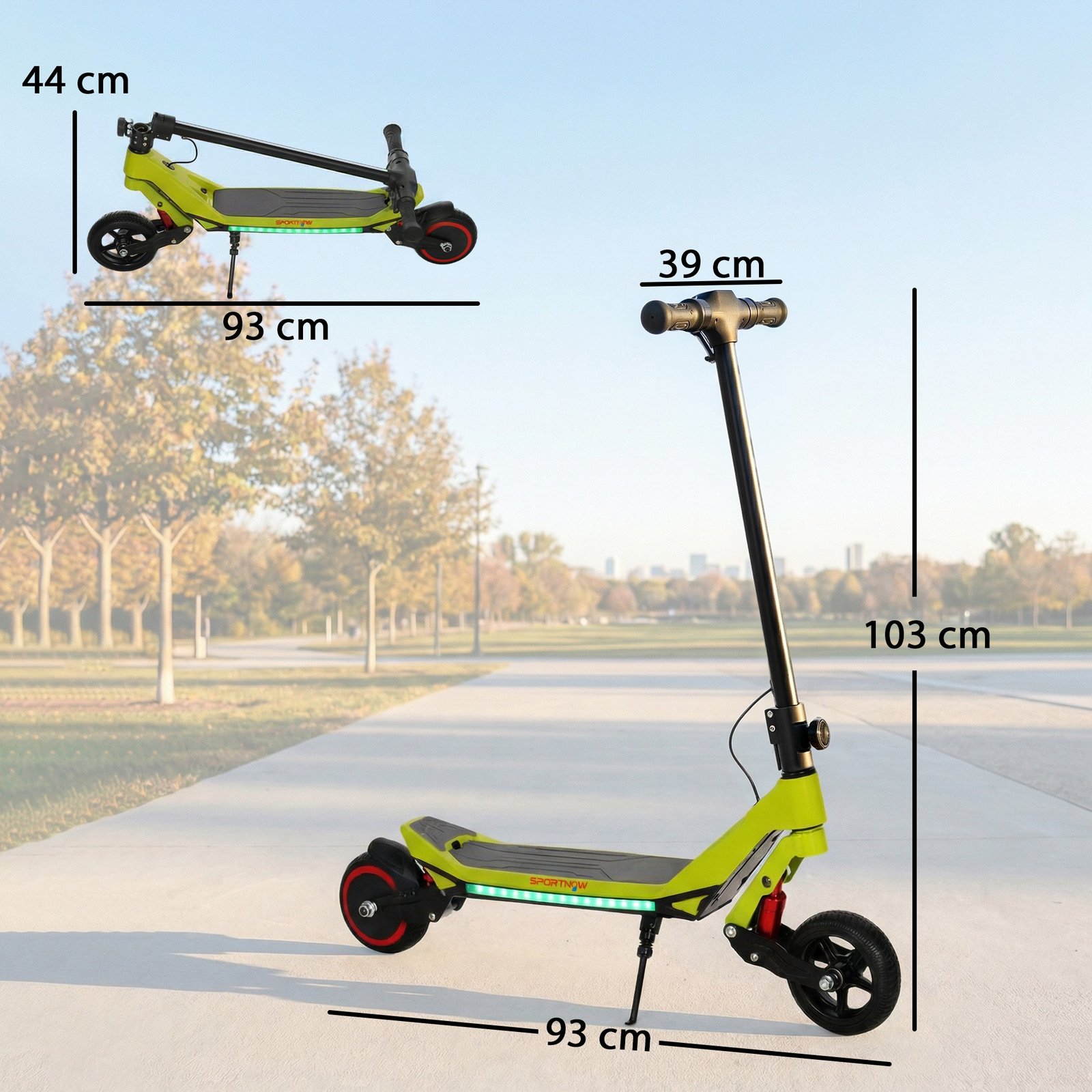 Electric Scooter for Kids, Foldable E Scooter for Age Age 6+ Green - Image 3
