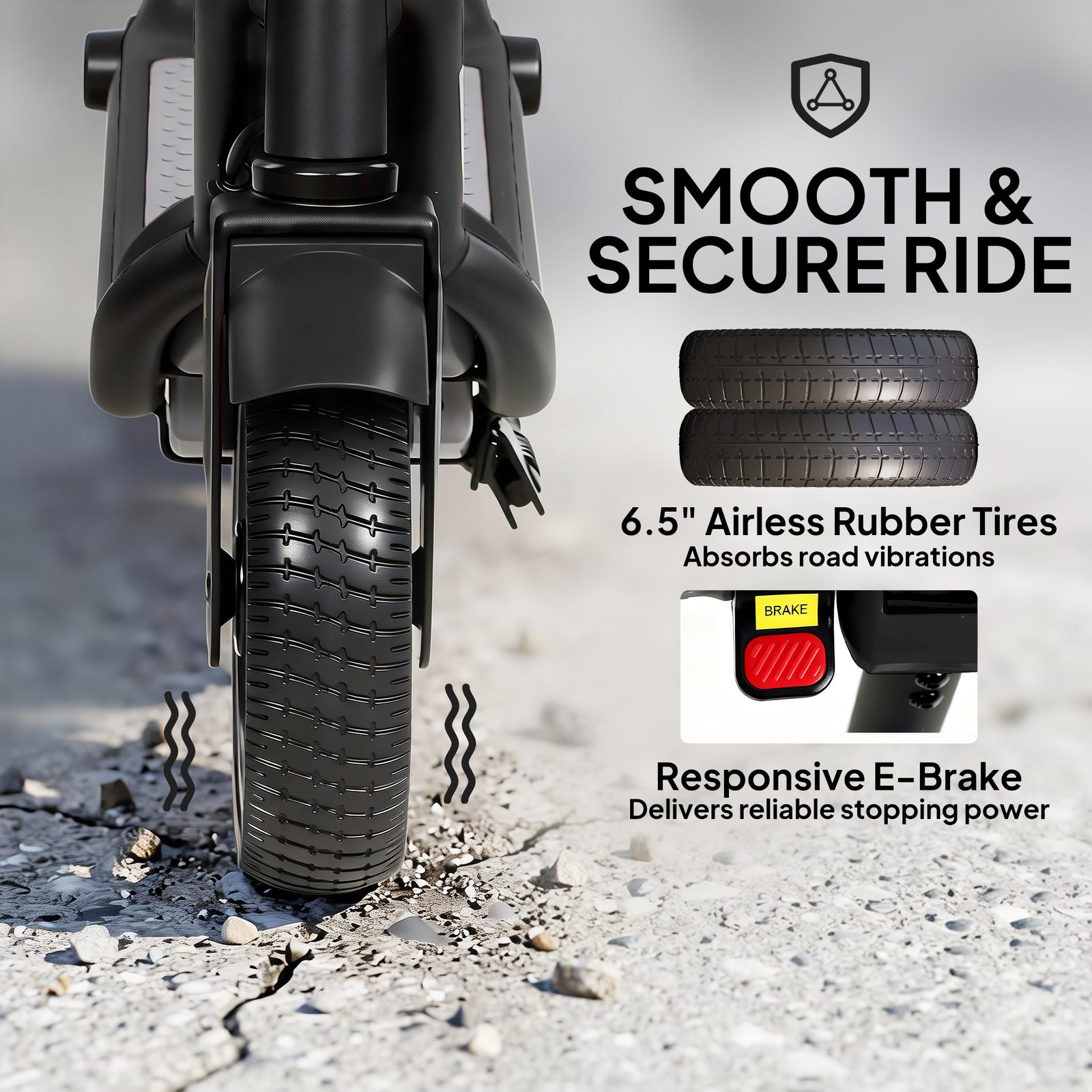 Electric Scooter, Lightweight Kids Scooter with LED Display, Black - Image 7