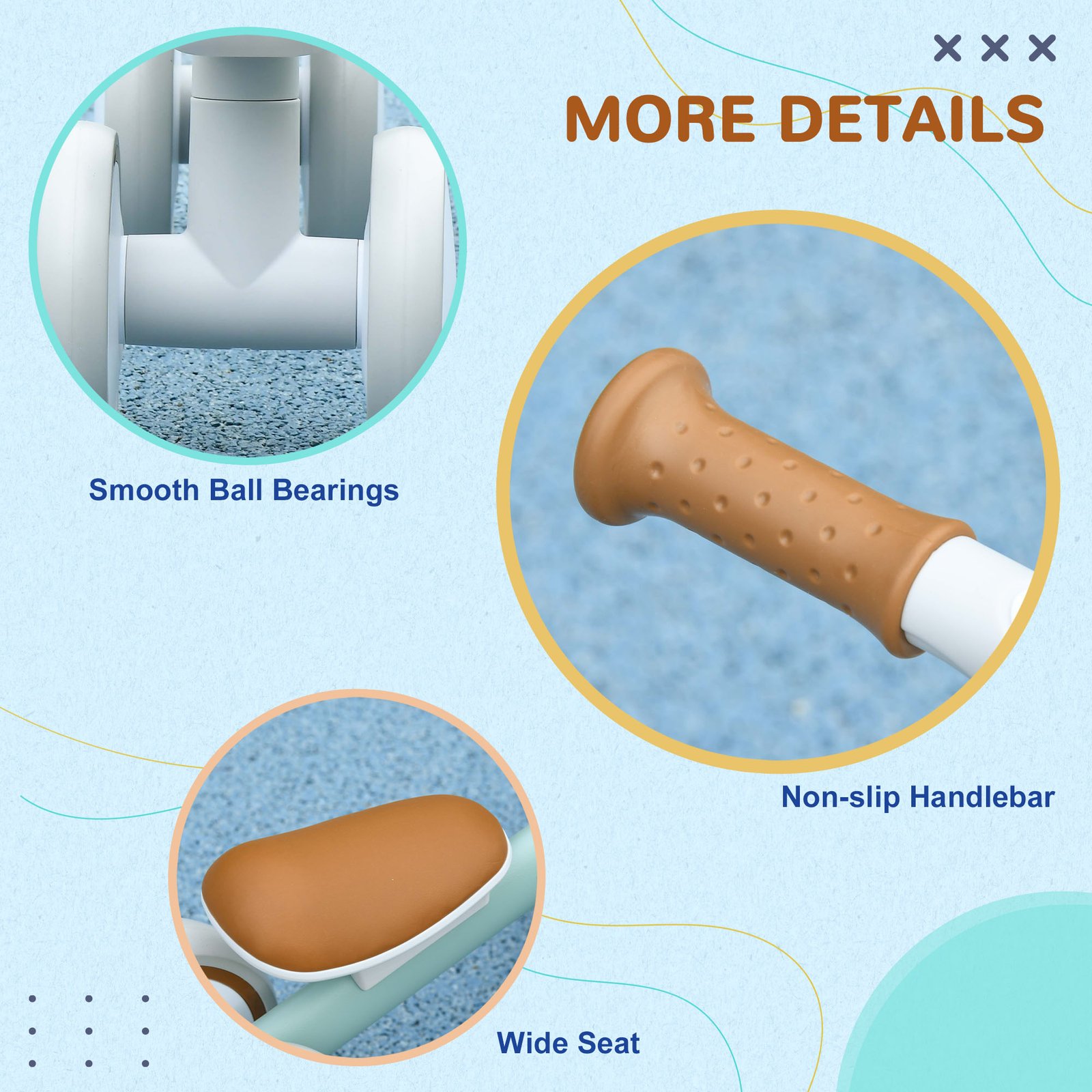 Kids Balance Bike for 1-3 Years Old with Adjustable Seat, Green - Image 9