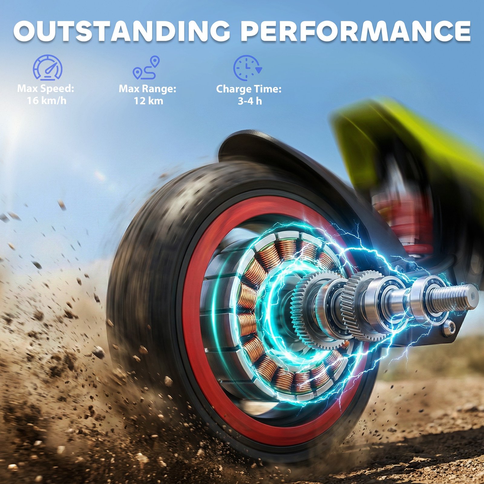 Electric Scooter for Kids, Foldable E Scooter for Age Age 6+ Green - Image 5