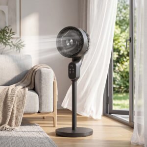 Alternative view of Standing Fan 39in Silent Pedestal Remote Control Oscillating 8 Speed Black