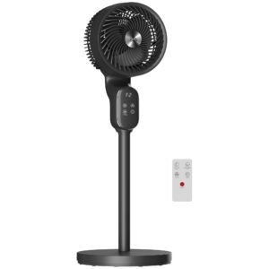 Standing Fan 39in Silent Pedestal Remote Control Oscillating 8 Speed Black