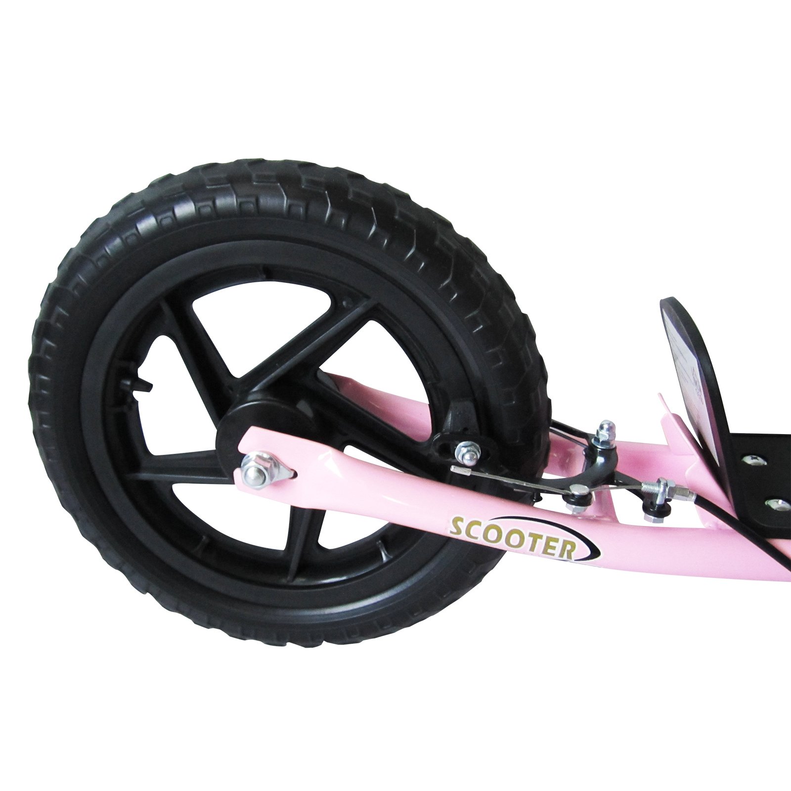 Pink Kids Kick Scooter with Adjustable Handlebar & 12” EVA Tyres – Big Wheel Scooter for Ages 5–12 with Rear Brake - Image 8