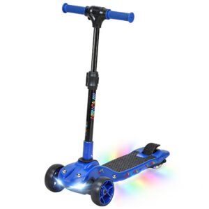 Three-Wheel Foldable Electric Scooter for Kids Aged 6-10 Years, Blue