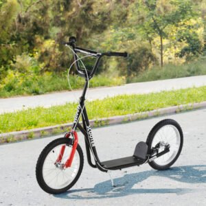 Alternative view of Adjustable Kids Kick Scooter (Ages 5+) – Anti-Slip Deck, Dual Brakes, Rubber Tyres, Black Scooter