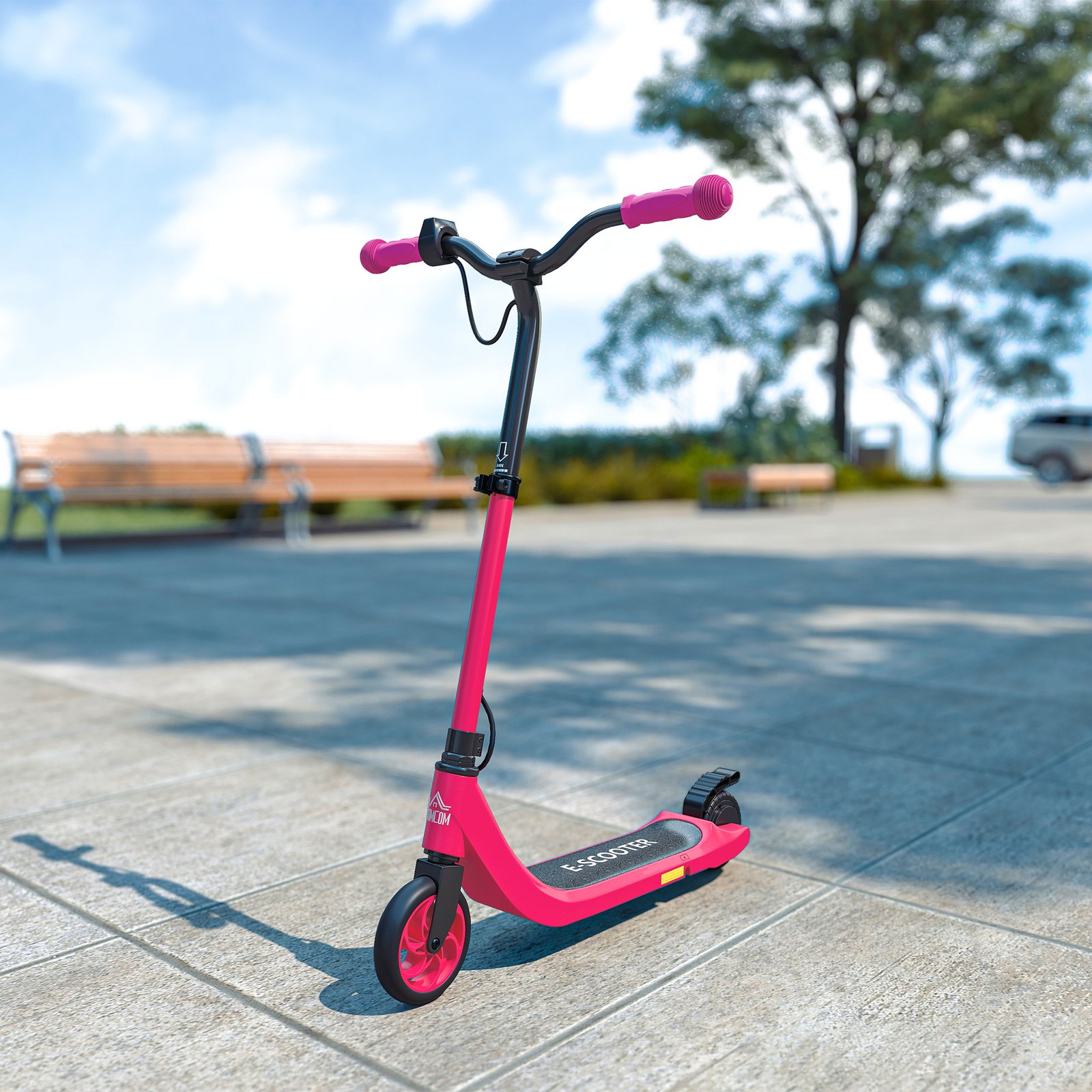 Foldable Electric Scooter for Kids 6+ – Adjustable Height, 8 km/h Max Speed, 6 km Range, Pink E-Scooter - Image 9
