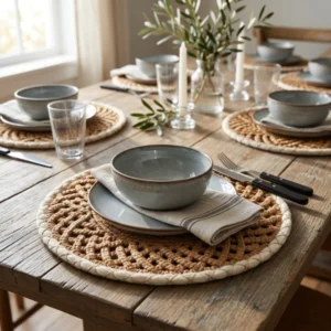 Braided Round Placemats – Set of 4 | 36cm