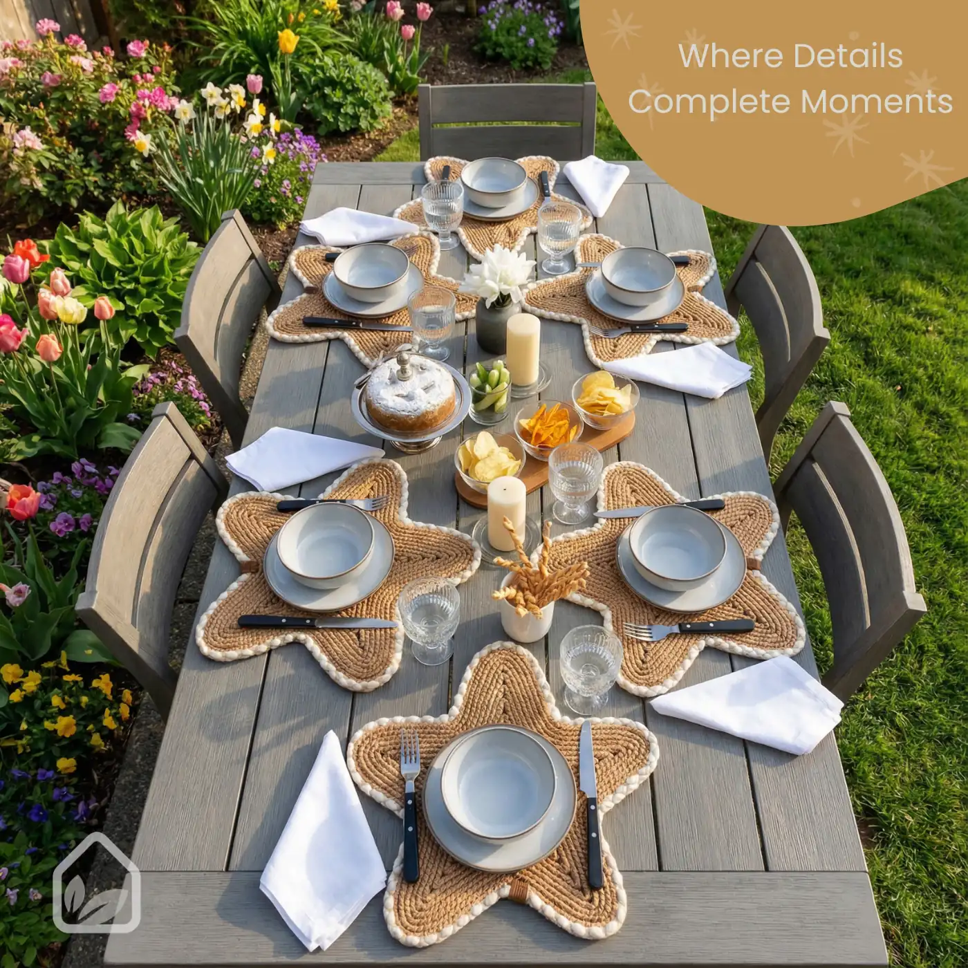 Braided Charm Handwoven Placemats – Star Shaped, Waterproof Dining Table Mats - Image 3